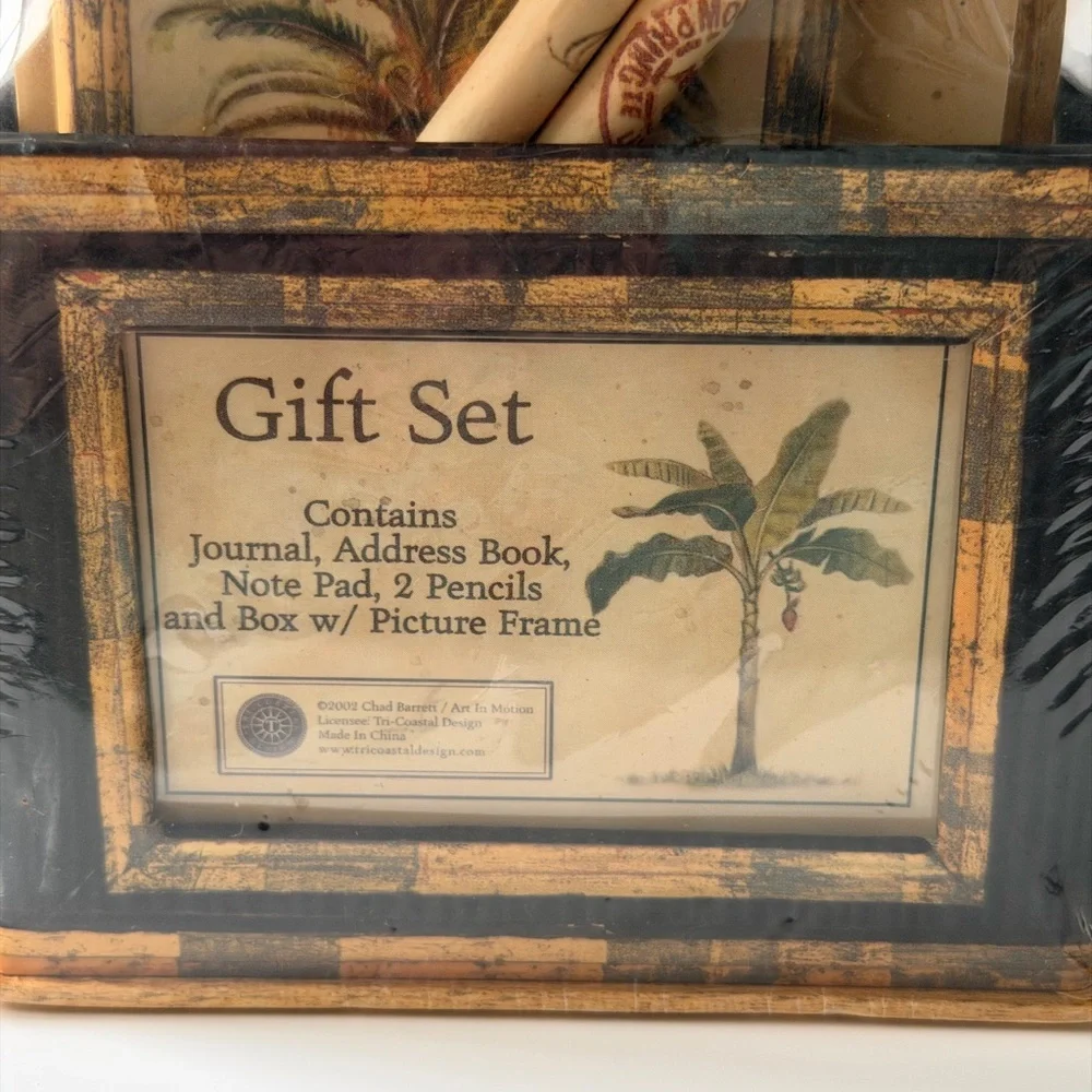✨ Chad Barrett Vintage 2002 Gift Set - Palm Tree Botanical Design / Desk Decor